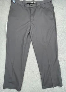 Haggar Premium Khaki Pants Mens 40x30 Gray Classic Fit Stretch Fabric No Iron - Picture 1 of 19