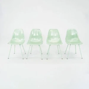 2010s Modernica Eames Fiberglass Side Shell Chairs w/ H-Base Green 7x Available - Picture 1 of 12
