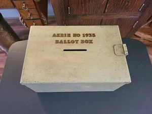 Vintage Industrial Metal Ballot Box - Picture 1 of 8