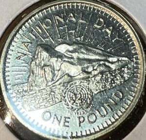 Moneda de Gibraltar 1995 1 libra UNC de bolsa Día Nacional Mar de las Rocas *rara - Imagen 1 de 5