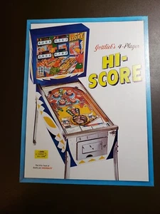 Gottlieb HI-SCORE volantino flipper originale - Foto 1 di 2