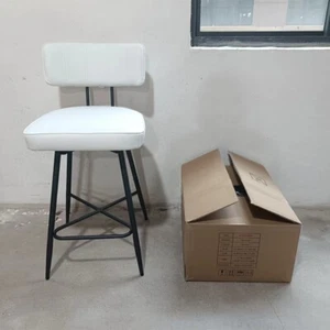 26" Swivel Counter Height Bar Stools Set of 2 Leather Kitchen Stools--Used - Picture 1 of 31