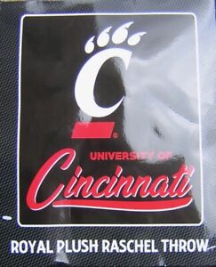 Cincinnati Bearcats Blanket 50x60 Plush Raschel 2022