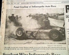 Bill Vukovich Indianapolis Indy 500 Racing Race Car Driver KILLED 1955 Newspaper