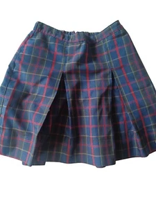 Dennis Basso navy blue and red plaid school uniform skirt J5 style #868 L Junior - Picture 1 of 12
