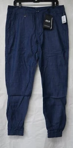 Publish Men's Vandore Rib Cuff Blue Cotton Lightweight Jogger Pants Size 34 New - Picture 1 of 9