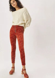 Anthropologie Pilcro High Rise Button-Fly Skinny Corduroy Pants Size 31 nwot - Picture 1 of 9