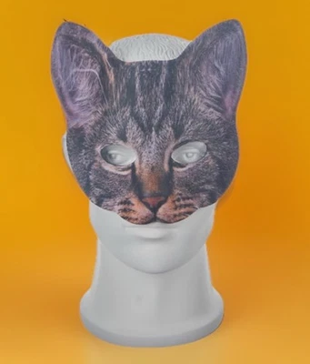 Naughty and Nice Realistic Dark Cat Half- Mask Costume Cosplay Fun Time Dress Up - Image 1 of 4