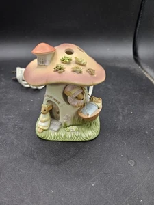 VTG. Enesco Ceramic Mushroom Night Light w/Mice 'Home Sweet Home' - Picture 1 of 8