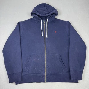 Polo Ralph Lauren Hoodie Herren XL dunkelblau Full Zip Sweatshirt gefüttert bestickt - Bild 1 von 14