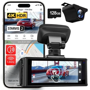 4K HDR Dashcam vorne und hinten, Starvis 2 Sensor, 5,8 GHz WiFi APP, 3,18" Touc... - Bild 1 von 7