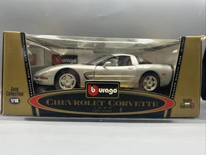1/18 Bburago Gold Collection 1997 Chevrolet Corvette Silver 3356 ; - Picture 1 of 11