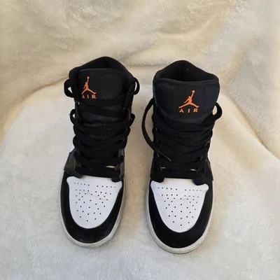 Nike для мальчиков Air Jordan 1 средний 554725-084 белый баскетбол туфли кроссовки размер 5Y - Изображение 1 из 4