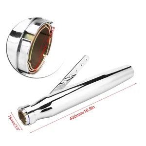 Ι Motorcycle Exhaust Muffler Tailpipe Tail Pipe Tip For Motorcycle GY6 Silver - Picture 1 of 11