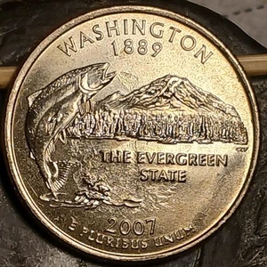 2007 P WASHINGTON Quarter Strike Through US ERROR COIN AU - Picture 1 of 8