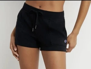NEW Champion Women's Shorts Black Campus French Terry Size Small - Picture 1 of 8