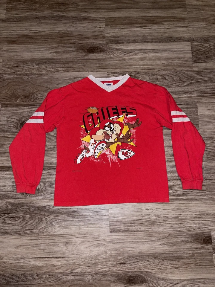 Camiseta De Colección Kansas City Chiefs Juvenil 14/16 Roja NFL Fútbol Looney Tunes Años 90 Foto 1 de 4