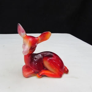 Fenton Ruby Red Slag Undecorated Deer Fawn Special Order 1985 W323 - Bild 1 von 5