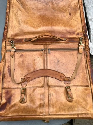 Vintage Hartmann Leather Belting Garment Bag Suit Shoulder Strap LARGE 24x42” - Image 1 of 4