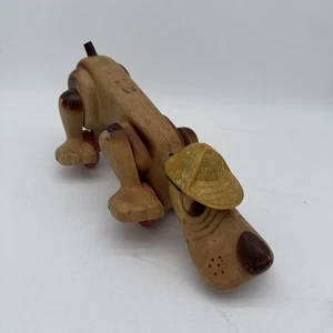 Vintage Hasbro Digger Dog Blood Hound Pull Sherlock Holmes Missing Ears - Picture 1 of 10