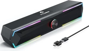 Bluetooth Computer Lautsprecher für PC Desktop mit klarem Sound, fließende LED - Bild 1 von 6
