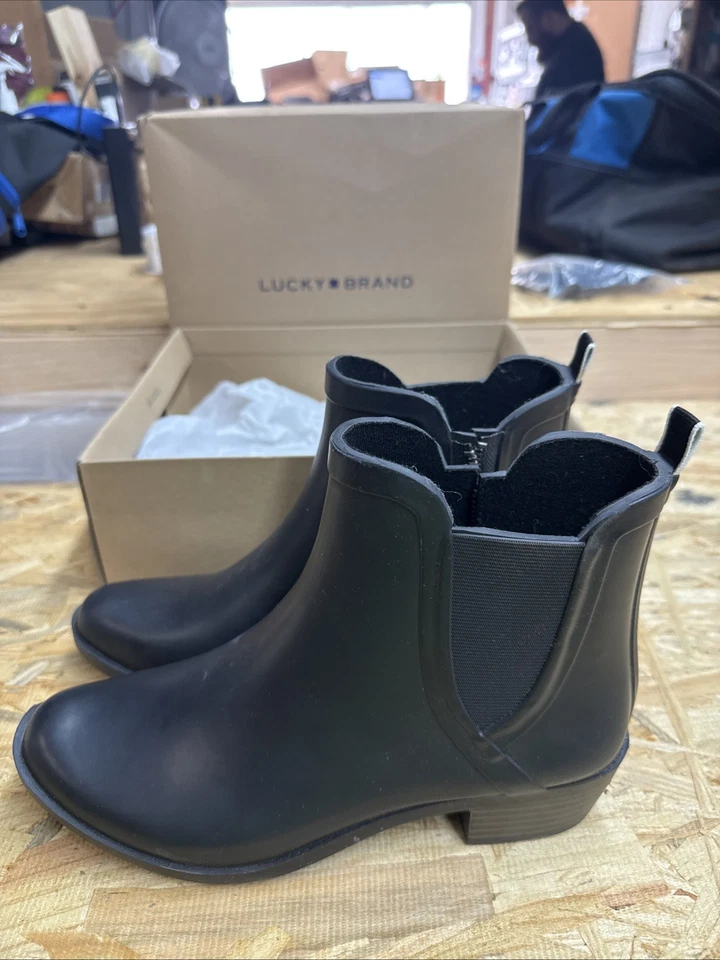 Botas de lluvia Lucky Brand para mujer Lp-Bunita negras talla 9 M botas de lluvia de goma Foto 1 de 4
