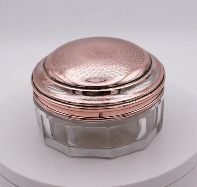 French 19th century travelling jar with lid, makers mark stamped. - Image 1 of 4