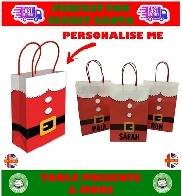 Personalised Christmas Gift Bag - Secret Santa, Table Present, Party, School