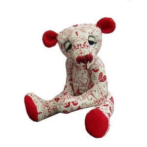 Noel fabric teddy bear sewing pattern memory or festive bear by pcbangles - Picture 1 of 6