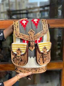 Large Aztec Backpack Travel Bag- Boho Travel Backpack Bag- Unisex Backpack Bags- - Picture 1 of 2