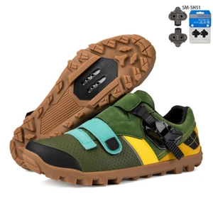 Men's MTB Cycle Shoes Non-slip Cycling Shoes with SPD Cleats Road Cycle Sneakers - Picture 1 of 31