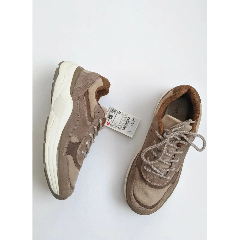 ZARA Leather Sneakers Boy's Size 5.5  - Image 1 of 4