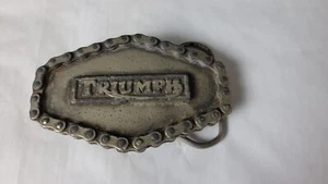 Vtg 1976 Triumph Lt Ed 670 Steel Belt Buckle - Picture 1 of 8