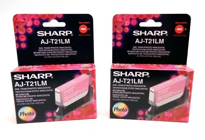 New (2 Pack) Genuine Sharp AJ-T21LM Inkjet Tank Cartridge Photo Magenta  - Image 1 of 3