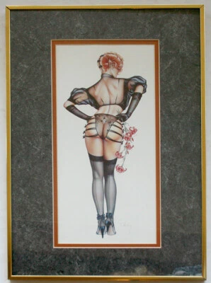 Olivia De Berardinis Firmado Estampado Escarlata Mate y Enmarcado Bajo Vidrio Foto 1 de 4