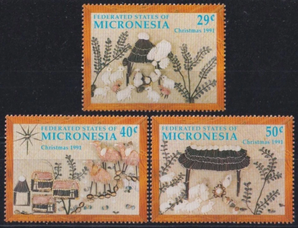 F-EX53264 MICRONESIA MNH 1991 CHRISTMAS NAVIDAD COSTUMES FOLKLORE ART. - Image 1 of 1