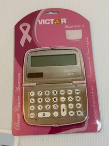 Ltd Ed Victor Breast Cancer Awareness Calculator Folding 909-9 SEALED NEW - Picture 1 of 2