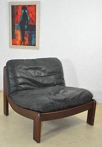 Ledersessel Easy Chair Relax DREIPUNKT Carl Straub Mid Century Leder Mahagoni - Picture 1 of 10