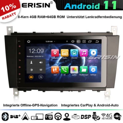 8-Kern Android 12 Autoradio Navi Mercedes Benz C/CLC/CLK Klasse W203 W209 DSP 4G - Bild 1 von 4