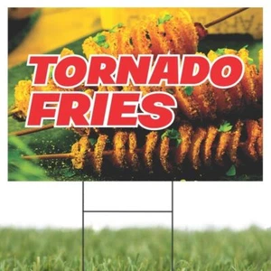 Tornado Pommes | Gehweg Hof Schild mit Metallpfählen | 24" Breite x 18" Höhe - Bild 1 von 3