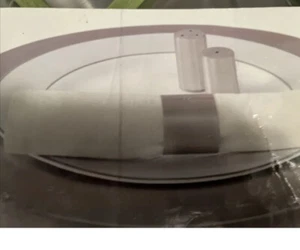 Silber Edelstahl Metall Ladeteller - 4er Set Salz & Pfeffer - Serviettenringe - Bild 1 von 6