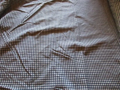 Navy Blue & White Check Plaid Print Cotton Fabric 1 Yard @ 58" Wide! - Image 1 of 4
