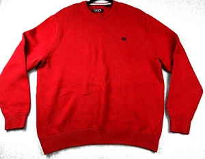 Vintage Chaps Ralph Lauren Sweater Men’s XL Red Pullover Ribbed Knit Crest Logo - Picture 1 of 15