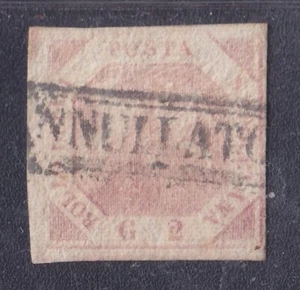 REGNO DI NAPOLI 1858 2GR I^ Tav. rosa lillaceo n. 5a US su FRAMM- SPEDIZ. GRATIS - Foto 1 di 2