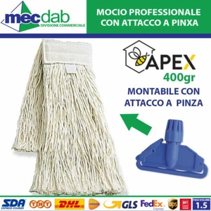 Mocio Professionale In Cotone 400 Grammi Per Attacco a Pinza Mop Cotone Apex - Foto 1 di 2
