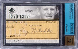 2002 Upper Deck SP Legendary Cuts Autographs Ray Nitschke BGS Auto 10 Packers - Picture 1 of 2