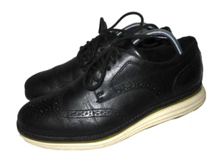 COLE HAAN MEN BLACK LEATHER LACE UP SHOE BROGUES SHOE SIZE UK 6 EU 40 US 7 VGC - Picture 1 of 19