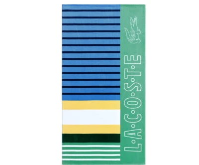 LACOSTE Toalla de Playa Grande Logo Croco Tamaño Grande 100% Algodón Toalla 72 x 36 Verde Pi Foto 1 de 4