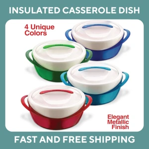Pinnacle Thermoware Large Insulated Casserole Dish with Lid 3.6 Qt. Elegant Hot - Picture 1 of 19