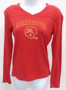 Minnesota Golden Gophers NCAA Football Ladies Long Sleeve Shirt Red